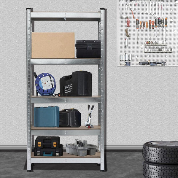 5 Tier Metal Shelving Unit, Heavy Duty Garage Shelving Units, Racking Shelving for Warehouse Workshop Office 148*75*30cm