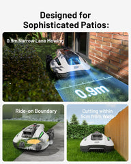 MAMMOTION YUKA Mini 500 Robot Lawn Mowe Perimeter Wire Free, Recommended for 500 ㎡, Maximum 700 ㎡,3D Al Vision, 45% Slope Capability, Automatic Mapping, Equipped with 4G Module