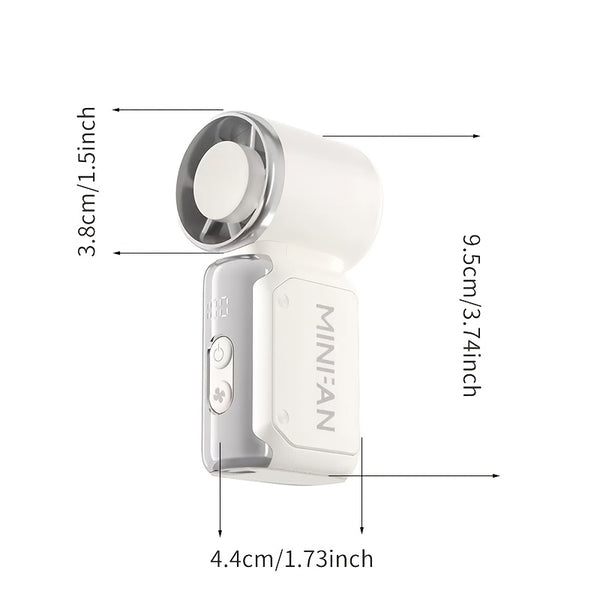 2026 New Mini Handheld Portable Quiet Bladeless Fan, USB Rechargeable Pocket Fan, Suitable for Outdoor, Travel, and Office Use, Travel Accessory