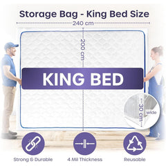 Heavy Duty Mattress Bag for Moving and Storage - Reusable Waterproof Mattress Cover for Moving, Storage and Protect Beds from Stains, Dust, and Pest Damage