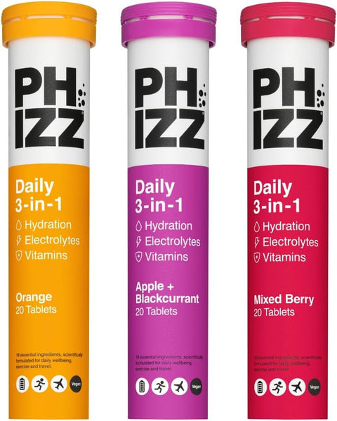 Phizz Electrolytes, Multivitamin & Hydration Tablets - 20 Effervescent Rehydration Electrolyte Tablets - 18 Vitamins & Minerals, Vitamin C, Vegan, Vegetarian & Low Calorie (Orange, 20 Count)