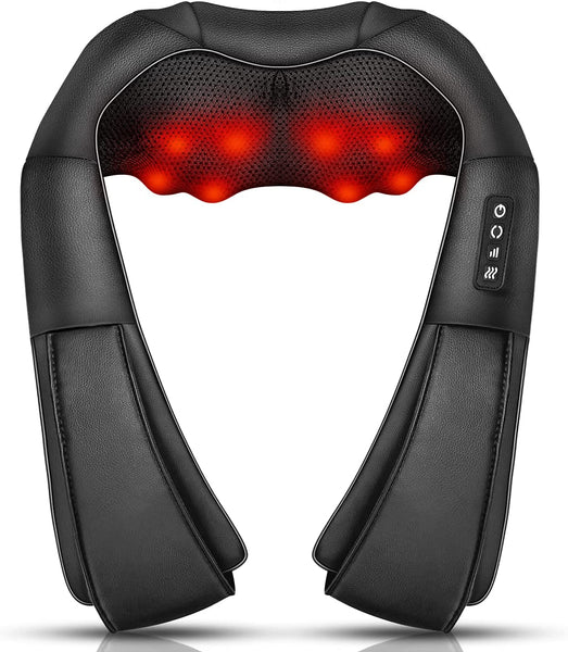 Neck Massager, Deep Tissue 3D Kneading, by Ikristin, Portable, with Heat, Shiatsu Massager for Neck, Back, Shoulder, Foot and Leg, at Home and Car, Suitable for Women and Men (Black)