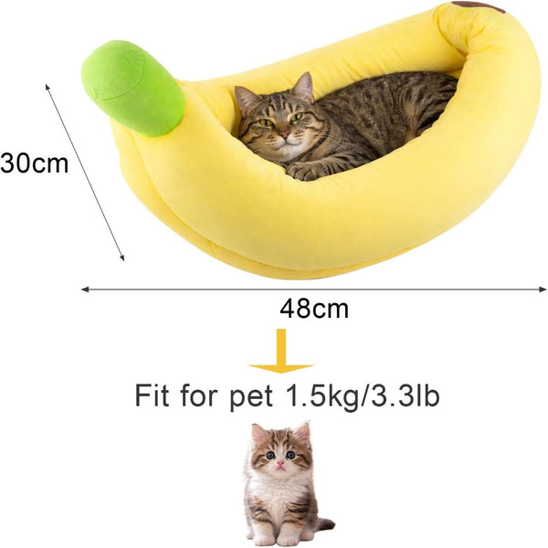 Banana Shaped Pet Nest for Cats And Dogs, Universal Detachable And Washable, Winter Warm Sleeping Pad for Small Dogs And Cats, Comfortable Sleeping Nest S-XL