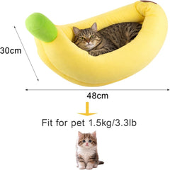Banana Shaped Pet Nest for Cats And Dogs, Universal Detachable And Washable, Winter Warm Sleeping Pad for Small Dogs And Cats, Comfortable Sleeping Nest S-XL