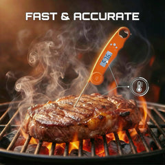 Alivio Instant Read Digital Meat Thermometer, 1–3s Fast, ±0.8°F Accuracy, Backlit LCD, Foldable Probe, BBQ & Cooking Tool (Pack of 3pcs)