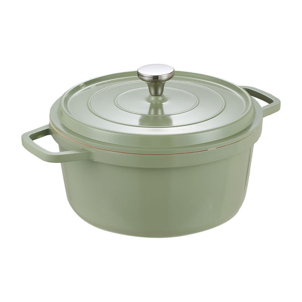 20cm/24cm Enamel Stew Pot, Double-Handled Non-Stick Soup Pot for Instant Noodles and Daily Cooking, Suitable for Gas Stove and Induction Cooker, White/Green/Red
