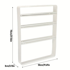 1 Model 2/3/4-Tier Heavy-Duty Carbon Steel Wall Shelf - Space-Saving Adhesive/Screw-Mountable (No Drilling) Multi-Purpose Storage Rack for Kitchen & Bathroom - Heavy Duty Shelving Unit, Easy Assembly, for renter-Friendly, Black/White Options, Utility