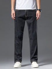 Geng Yuanshi High-End Summer Men's Jeans New Trend Fashion Straight-Leg Light Business Stretch Denim Pants