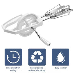 Manual Egg Whisk - Rotating Mixer for Cooking