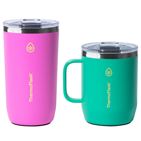 Thermoflask Coffee and Mug Set in Blue & Yellow