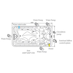 Platinum Spas Ares 14Ft (4.3M) 36-Jet, 3 Seater Swim Spa - Delivered and Installed
