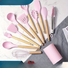 12pcs Silicone Kitchen Utensil Set- Non-Stick, Heat Resistant Cooking Tools& Baking Supplies