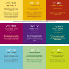 Creano Organic Herbal Tea Gift Set - 27 Organic Tea Bags in 9 Different Varieties - Tea Sampler - 54G*