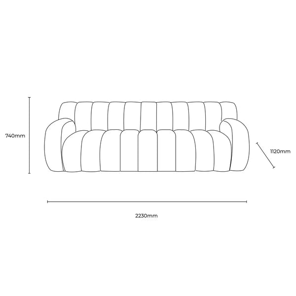 Gallery Coste Blue Fabric 3 Seater Sofa