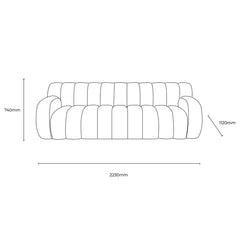 Gallery Coste Blue Fabric 3 Seater Sofa