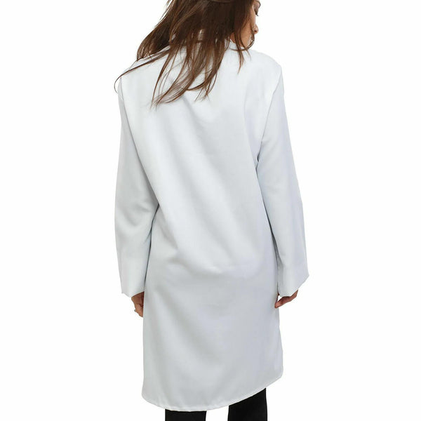ATEK White Lab Coat - Premium Cotton Blend, Medium Size, Ideal for Food Industry, Labs, Medical Professionals - Breathable, Durable, Easy Maintenance