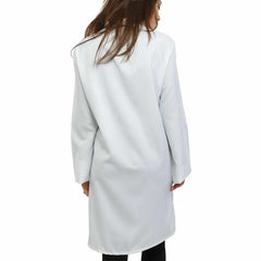 ATEK White Lab Coat - Premium Cotton Blend, Medium Size, Ideal for Food Industry, Labs, Medical Professionals - Breathable, Durable, Easy Maintenance