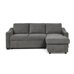 Coddle Aria Grey Fabric Convertible Sofa Bed with Chaise