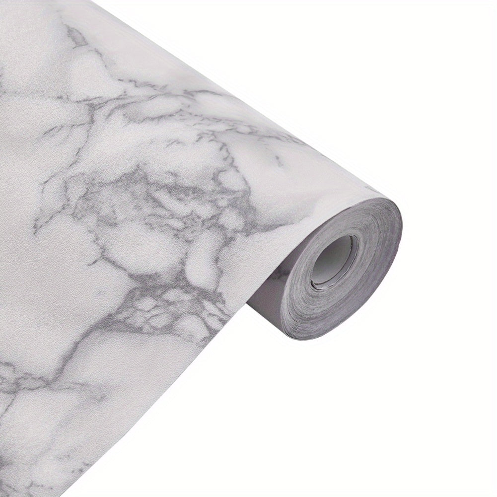 10M Self Adhesive Grey White Marble Effect Vinyl Wrap Film for Kitchen Worktops Wall Floor Sticker