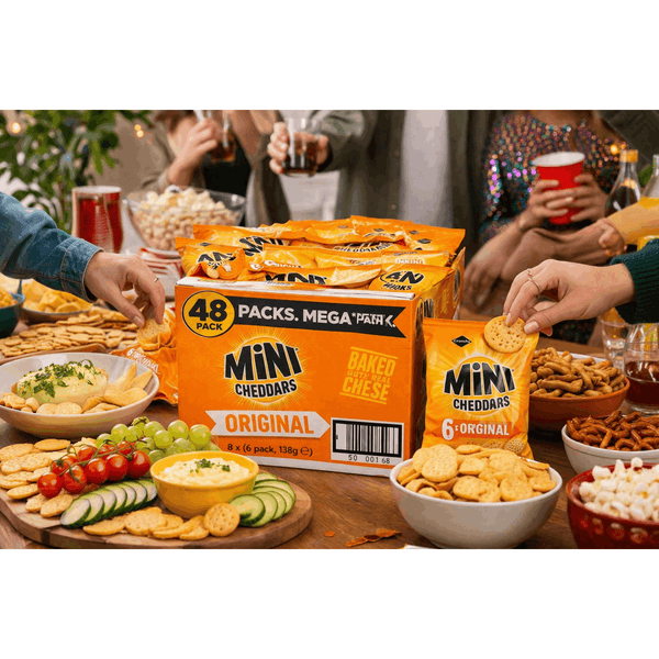 Jacob'S Mini Cheddar'S Original, with Real Cheese Snack Biscuits Crackers 8 x 6 Pack of 138g Each