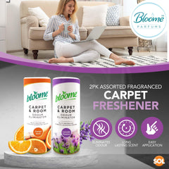 2 Pack Carpet Freshener Powder | Assorted Fragranced Carpet Deodoriser in Lavender & Orange | Pet Odour Eliminator & Carpet Cleaner Powder | Long Lasting Carpet Smell Remover for Rugs & Bins