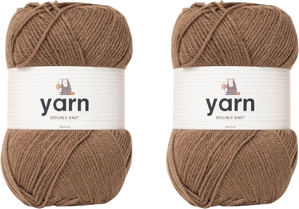 Korbond DK Beige Yarn - 100G Acrylic Wool - Lightweight, Hypoallergenic & Durable Double Knit Crochet Yarn Knitting Wool (290M Total)