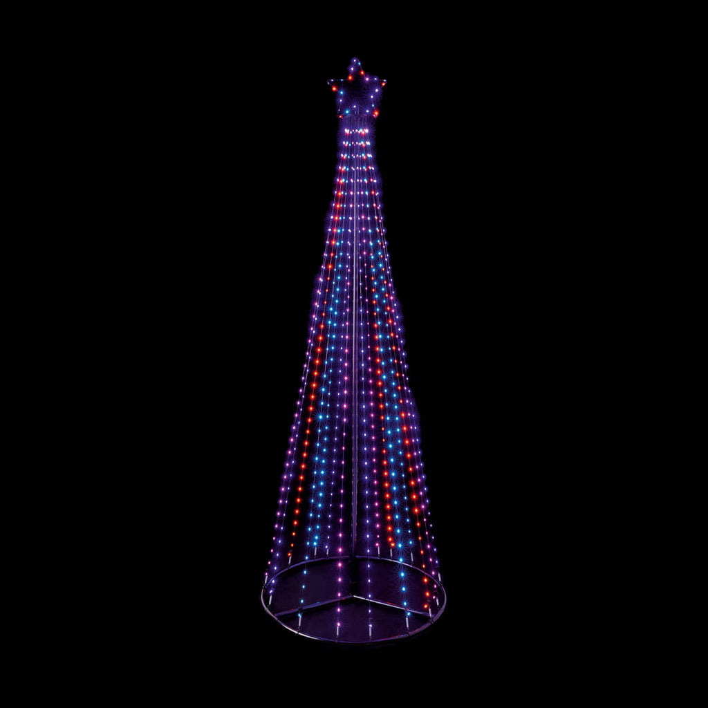 Premier 4M Flexibrights Lit Pyramid Tree with with 1374 Pink, Purple, Turquoise and Orange Leds