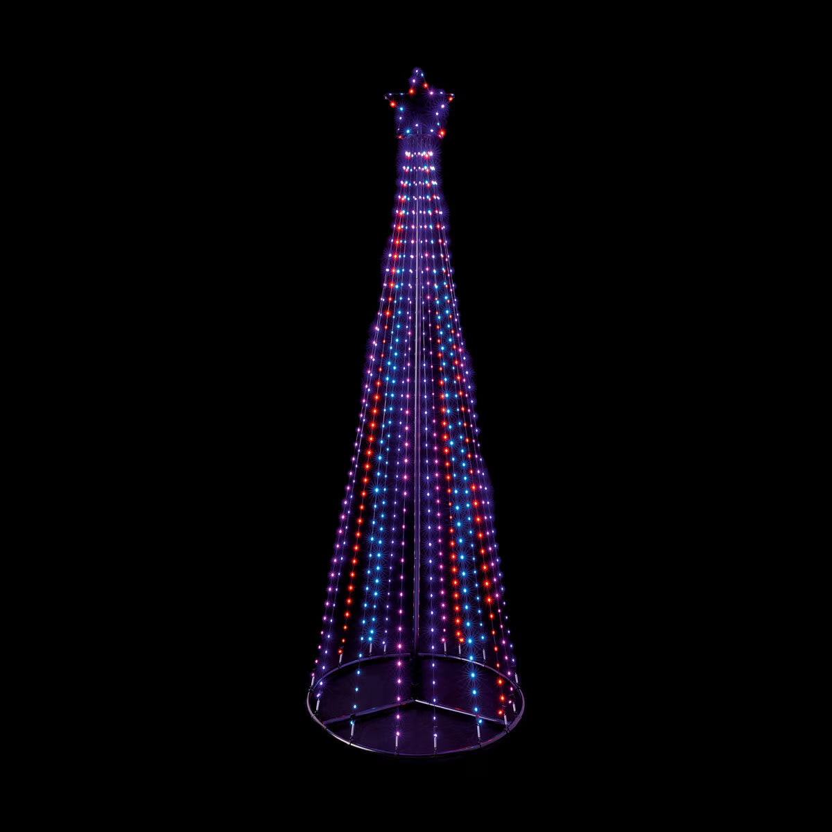 Premier 4M Flexibrights Lit Pyramid Tree with with 1374 Pink, Purple, Turquoise and Orange Leds
