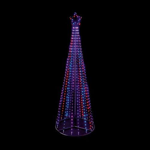 Premier 4M Flexibrights Lit Pyramid Tree with with 1374 Pink, Purple, Turquoise and Orange Leds