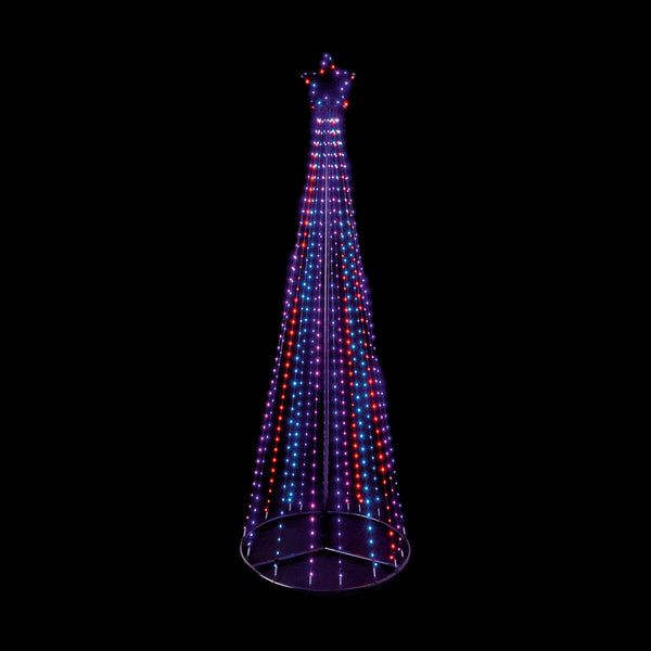 Premier 4M Flexibrights Lit Pyramid Tree with with 1374 Pink, Purple, Turquoise and Orange Leds