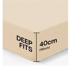 40 CM Extra Deep Fitted Sheets Single Double King Super King Size Bedsheets