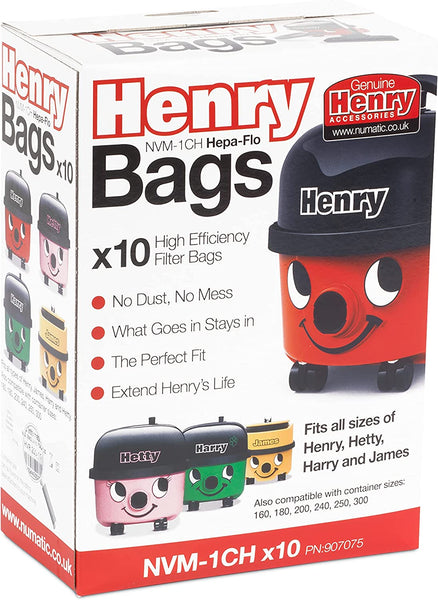 Avern GENUINE ONLY Numatic Henry Hetty NVM-1CH Hepaflo Vacuum Cleaner Dust Bags Pack of 10-604015 907075