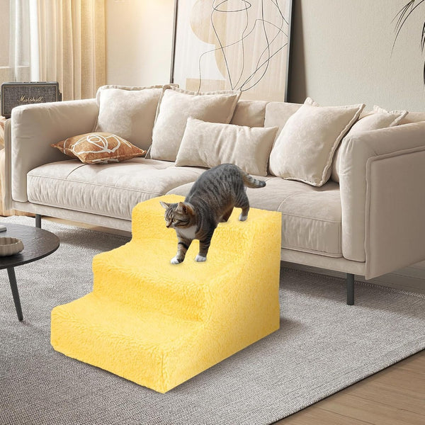 Anti-Slip Dog Steps with Removable Washable Cover for Smaller Elder Pets Sturdy Steps for Dogs