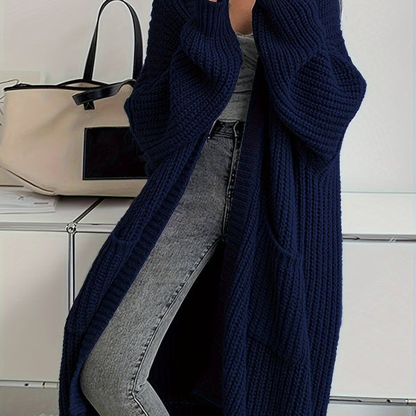 Women'S Y2K Cardigan - Long Flowy Open Front Sweater with Pockets, All-Season Layering Piece for Casual & Formal Outfits