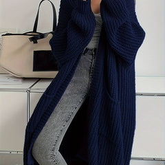 Women'S Y2K Cardigan - Long Flowy Open Front Sweater with Pockets, All-Season Layering Piece for Casual & Formal Outfits
