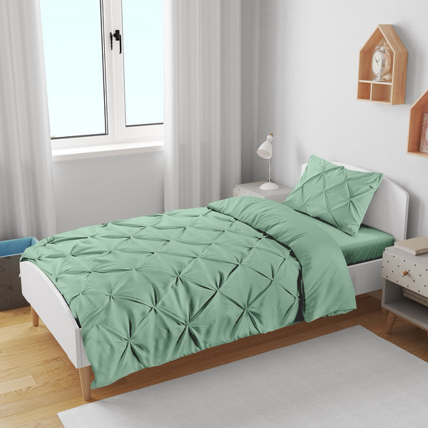 K&A® Pintuck Pinch Pleat Duvet Cover Set with Zipper Closure including Pillowcase – Ultrasoft Brushed Microfiber – Easy Care & Machine Washable
