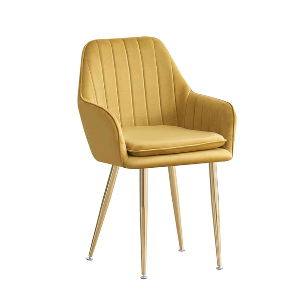 MOF Velvet Dining Chairs Kitchen Chairs Living Room Chairs with Sturdy Metal Legs Reception Chairs with Backrest and Padded Seat