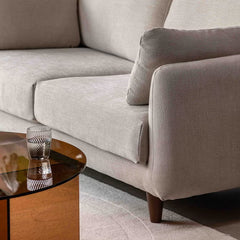 Gallery Oakwood Natural 3 Seater Fabric Sofa
