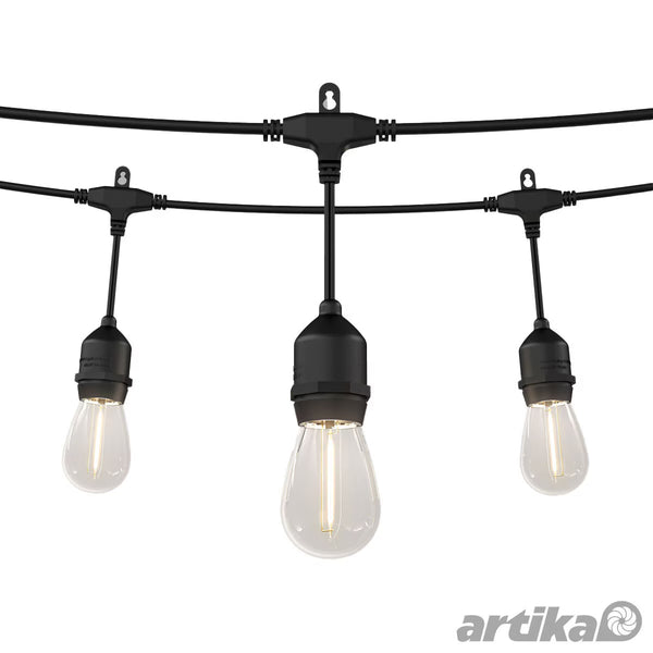 Artika Blaze 40Ft - 20 Bulb Outdoor Solar String Lights in Matte Black