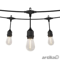 Artika Blaze 40Ft - 20 Bulb Outdoor Solar String Lights in Matte Black