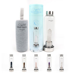 Crystal-Infused Water Bottle – 7200ml Premium Steel & Glass Hydration Bottle with Natural Healing Stones for Stress Relief, Mental Clarity & Spiritual Wellness