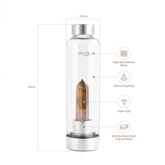 Crystal-Infused Water Bottle – 7200ml Premium Steel & Glass Hydration Bottle with Natural Healing Stones for Stress Relief, Mental Clarity & Spiritual Wellness