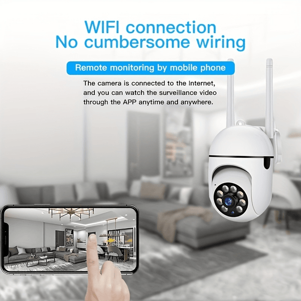 2pcs Smart Home Surveillance, Full Color Night Vision Wireless 2K Indoor/ Outdoor Camera, Intelligent Alarm, Two-Way Audio, Pan/ Tilt 2.4G Wi-Fi Security Camera with Motion Tracking, Suitable for Family and Pets