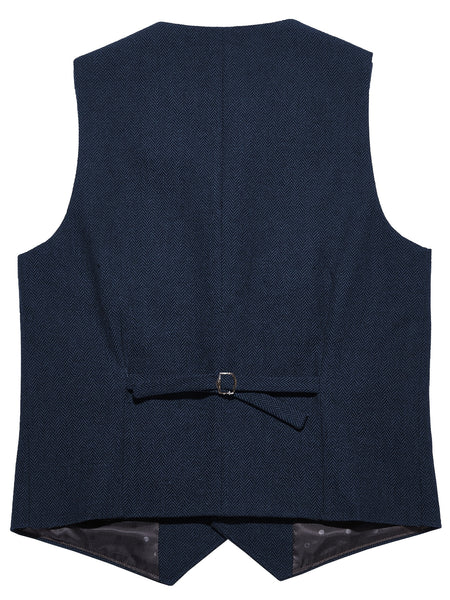 Men'S Vest Retro Fashion Groom Wedding Party Vest Men'S Herringbone Casual Business Waistcoat