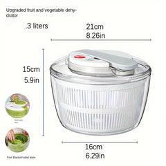 3L Salad and Vegetable Spinner Fast  Strainer Lettuce Washer and Dryer Kitchen Tool for Washing and Drying Vegetables and Fruits