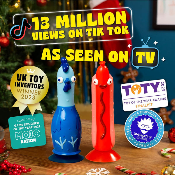 Big Potato Chicken Vs Hotdog – Hilarious Flip Challenge Party Game for Families, Kids & Adults | Fun Game for 2–10 Players | Includes Bonus Cards & Fast-Paced Fun for Christmas