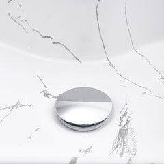 Rectangle Vessel Sink with Faucet Hole, Marble Effect Ceramic Countertop Bathroom Washbasin, Cloakroom Vanity Surface Mounted Ceramic Sink Vessel Washbasin with Pop Up Waste Drainer, Large Basin Sink for Lavatory, Bathroom, Vanity Unit, White Gloss, 480x3