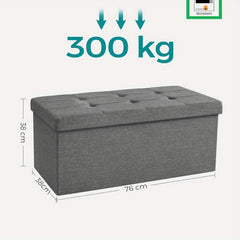 80L Large-Capacity Foldable Storage Stool Is Suitable for Storage Footstool in Living Room, Corridor and Bedroom.