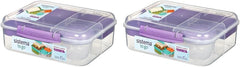 Sistema Bento Box Lunch | Bento School Lunch Box with Compartments | 1.65 L | Food Storage Container in Minty Teal | 1 Count