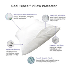 Protect-A-Bed Tencel Cool Pillow Protector 75 X 50 Cm, 2 Pack